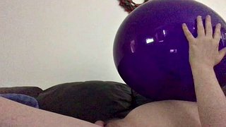 Cumming From Blowing Up A Huge Purple Q24” Balloon: Amateur, Cumshot & Big Dick Porn