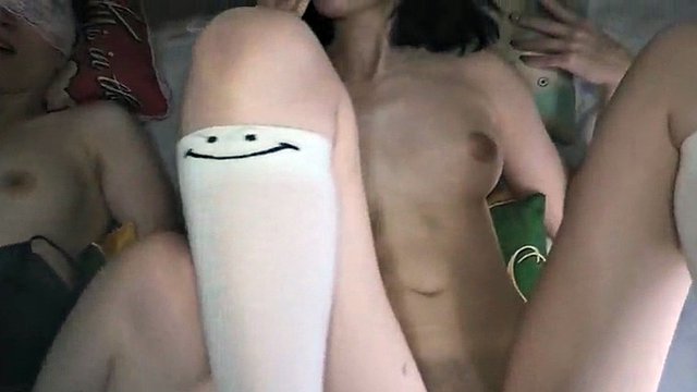 Blowjob, pussy swapping, ANAL, anal swapping, cum on body - amateur ffm threesome MybestGF (short version)