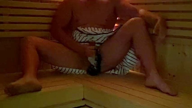 Caught masturbating in public sauna, strangers panties