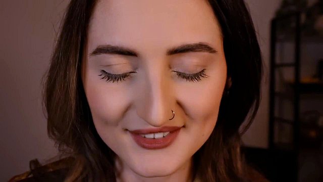 Girl Licks Lens, Kisses and Makes Mouth Sounds in ASMR POV Solo