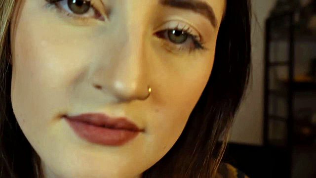 Girl Licks Lens, Kisses and Makes Mouth Sounds in ASMR POV Solo