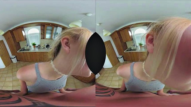 blonde in kitchen: Blowjob, Cowgirl & Missonary VR Porn