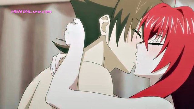 Rias kler av seg sakte før de gir Issei en dyp og varm oral finish ◇ HENTAI Parodi