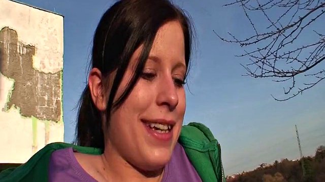 Hot Brunette Gets Eaten Out and Fingered by Older Guy Outdoors