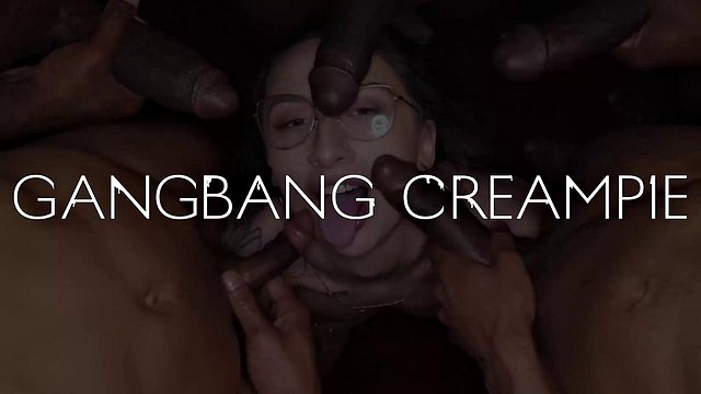Kimberly Love Stuffs Cock in Mouth as Pussy Gets Creampied in Gangbang