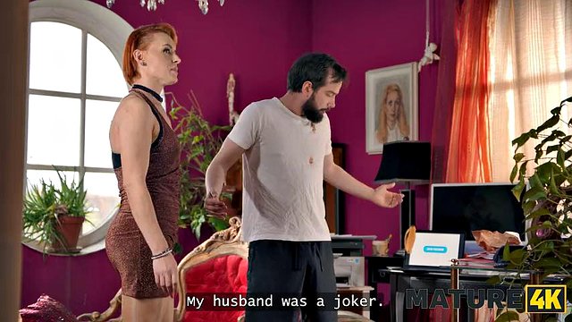 MATURE4K. Mature Nymfa came to her young neighbour and seduced him with moaning
