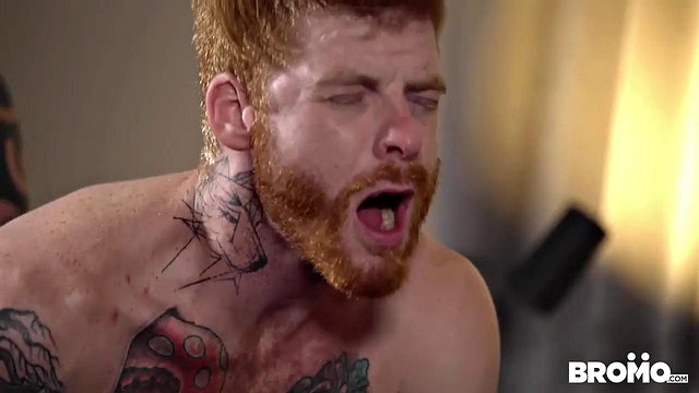 Ginger with tattoos gets a creampie ending today