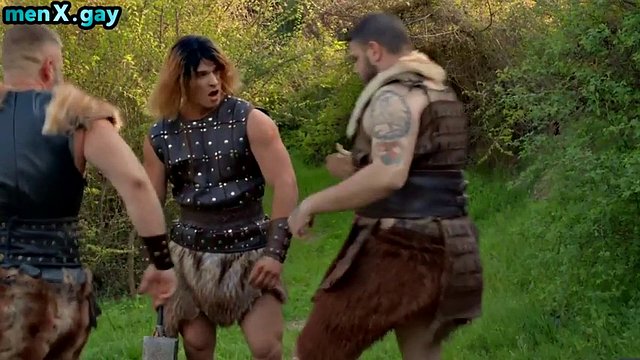Gay nympho guys fuck outdoors in the ass in group sex