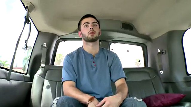 Str8 amateur stud cums on gay dude on the bus for money