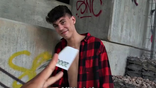 Ass fucking euro straight guy drilled outdoors by big cock