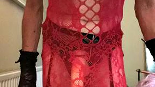Slut crossdresser, long dildo, good ass, sexy dress