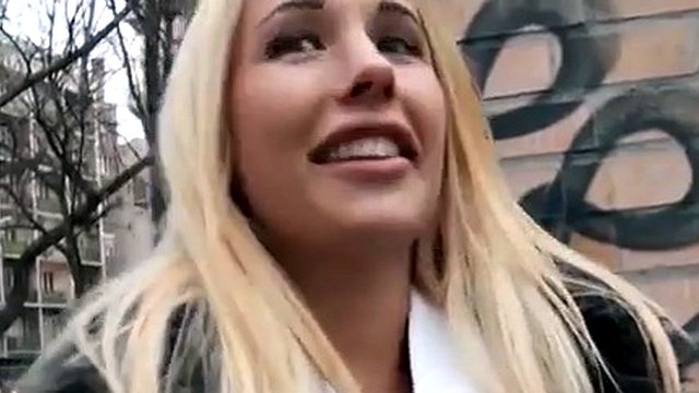 Real czech blonde amateur shows her big tits for cash