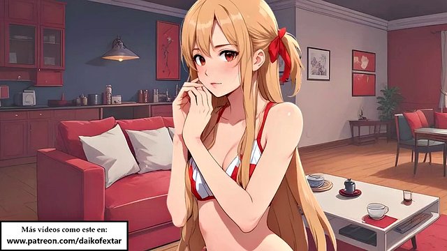 Spanish Asuna JOI CEI hentai. She wants to give you your own milk