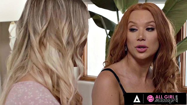 ALL GIRL MASSAGE - Stressed Masseuse Madison Morgan Gets A Naughty Surprise From Her Hot Client
