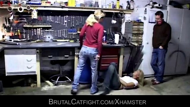 Two nasty sluts have catfight before a hot threesome