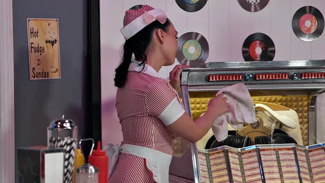 TRANSFIXED - Waitress Ember Fiera Caught Rough Sex With Her Well-Hung Military Husband In Public Diner