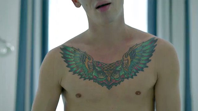 Skinny twink jerking his cock and playing with his tight ass after showing off