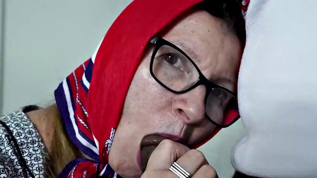 Grandma gets fucked in the ass by an electrician.