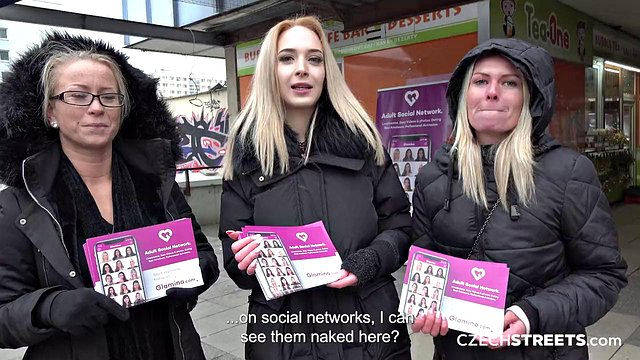 Licky Lex, Claudia Macc & Laura Booblock in Czech Glamino Outdoor Blowjobs