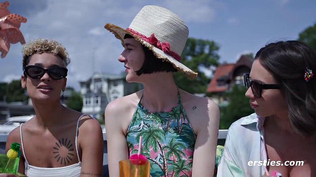 Eve Sweet and Delfine Dahlia Lead Naughty Amateurs in Outdoor Boat Party: Big Tits Bared