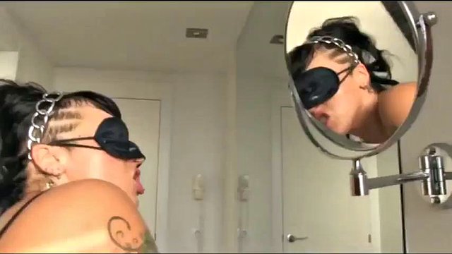 bodystocking blindfold anal brunette