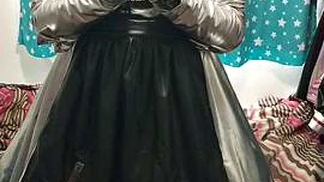 Silver PVC sissy maid maid eva helmet sanggagg breathplay kigurumi