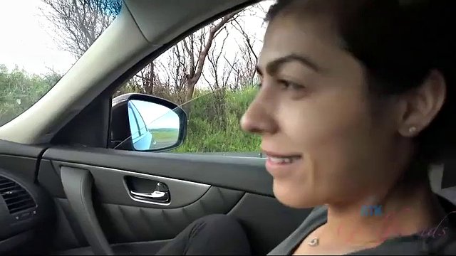 Audrey Royal gets fucked and creamed in the car