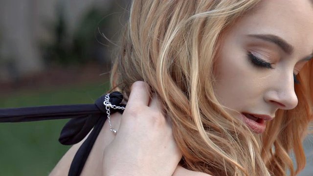 beautiful charlotte stokely gives her girlfriend a good time by the pool
