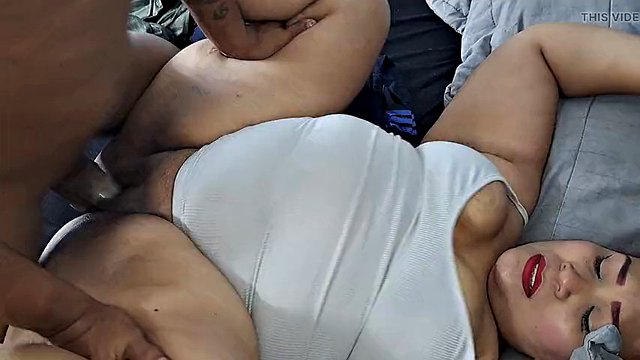 My horny stepmom sucking my cock while I talk to my girlfriend on the phone. Part 2. I fuck her pussy