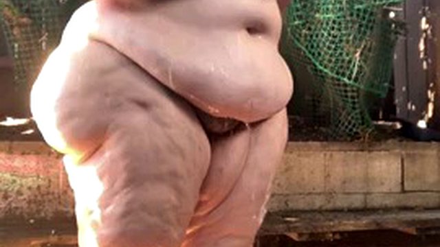 SSBBW Mega Ass In The Shower Outdoors
