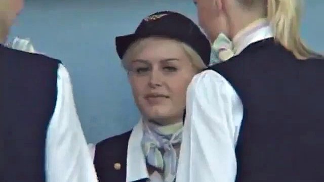 busty stewardess public handjob on the bus