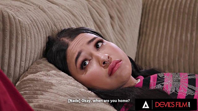 Ryder Rey Betrays Boyfriend by Sucking Nade Nasty's Cock and Getting Her Ass Pounded Hard Before