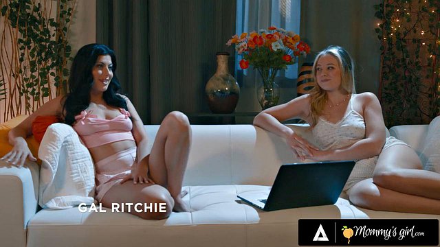 River Lynn Busts Stepmom Annie King Fucking Bestie Gal Ritchie Under Thick Blanket