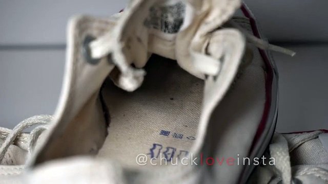 My sister's shoes: White Converse (used!)