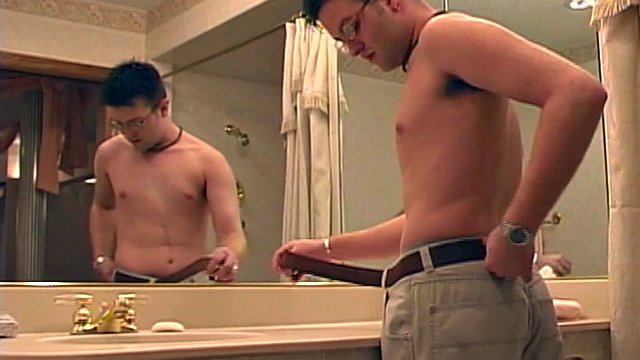 Sexy 21 year old Jeremy West is naked and enjoying a hot shower. First naked and slowly stroking his cock, the young man soon picks up the pace.