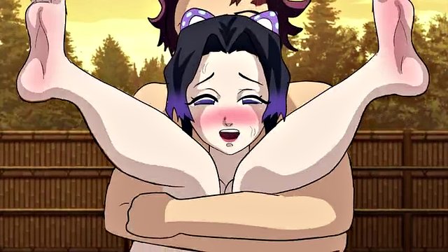 Shinobu fucks Tanjiro as part of her training. demon hunter