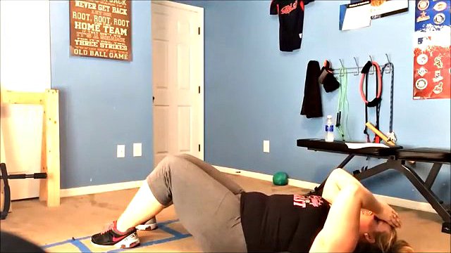 Chubby girl working out to lose weight