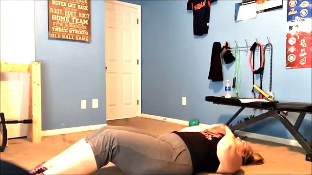 Chubby girl working out to lose weight