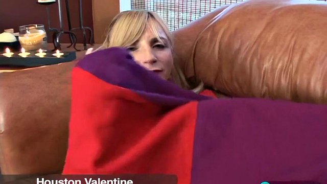 Blonde Fucks Houston with Huge Dildo