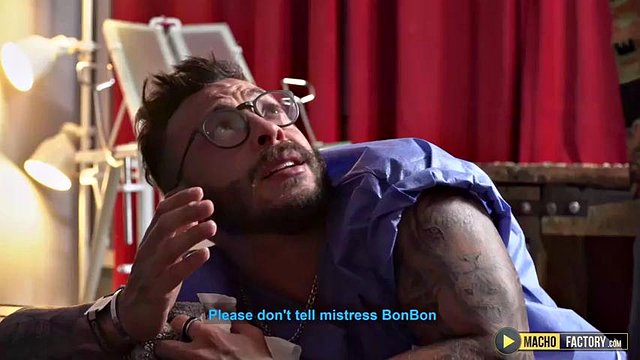 Mistress forces Viktor Rom s huge cock down a submissive bottoms hole - Mistress Bonbon s Dungeon