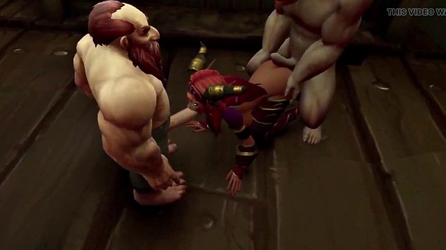 A dwarf has fun with a parody of elves from Warcraft