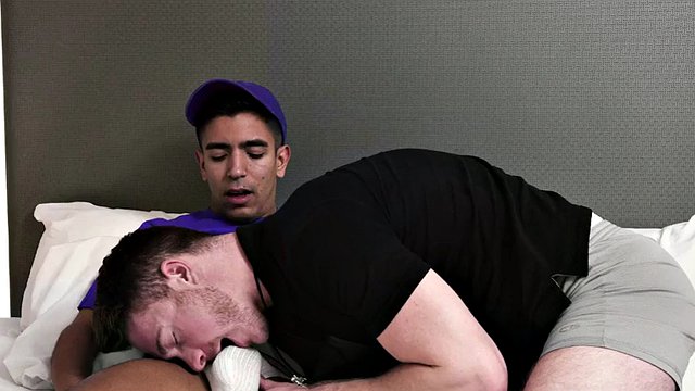 Smooth twink fucks otter's ass with his ass