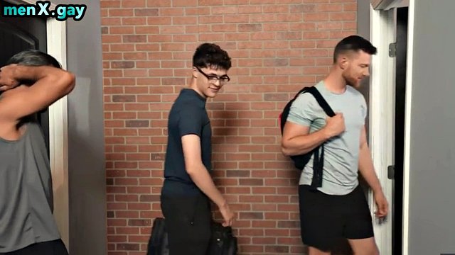Mature gay doggy fucked nympho twink in anal hole