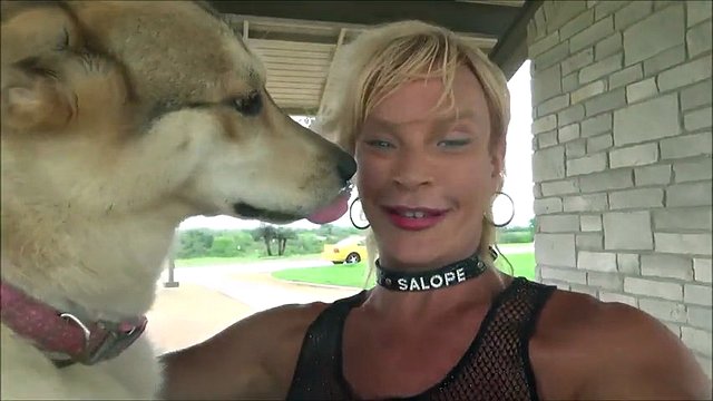 Tranny shows her pink undies in various public places
