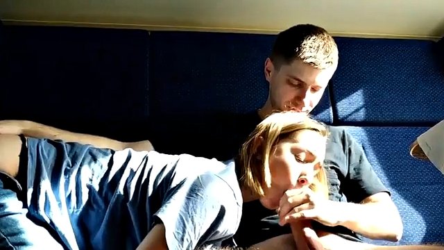 DOUBLE CUM IN THE MOUTH OF STEPSISTER ON THE TRAIN TRAVELER (Samia Duarte)