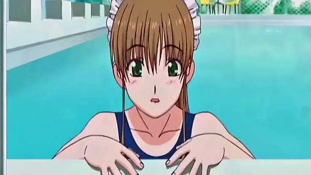 Japanese anime maid caught masturbating