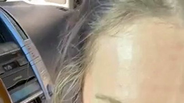 Very sexy blonde teen sucks a big cock in the car. Found her on meetxx. com