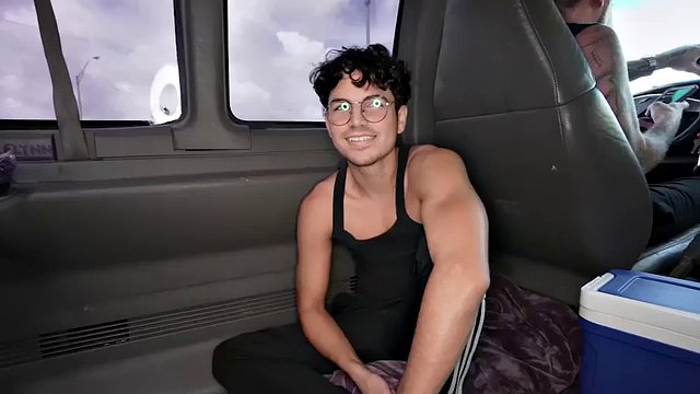Str8 amateur stud picked up 4 gay sex in public van outdoors