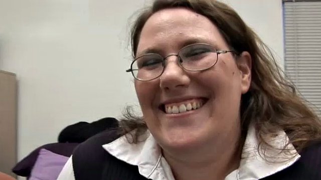 Shy and chubby Lorelie loosens up for a cock