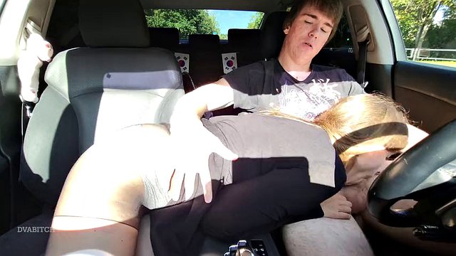 We were getting home but I couldn't resist stopping at the nearest parking lot and sucking his cock and swallowing cum.